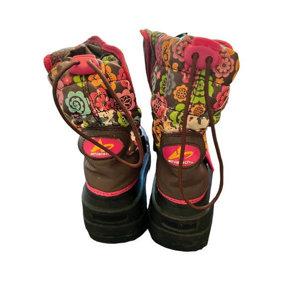 ATHLETECH Girls Multi Color Winter Snow Boots Size 2 Lined Inside - Picture 4 of 7